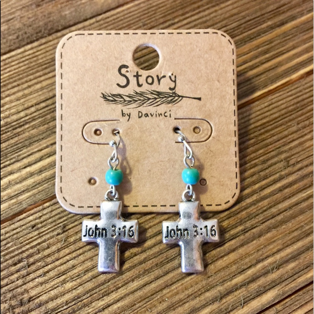 💠JUST IN !!💠 'JOHN 3:16' CROSS EARRINGS
