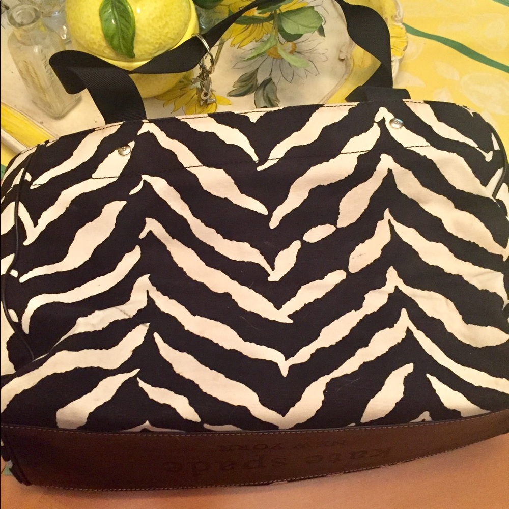 Kate Spade black and white zebra diaper bag - Picture 4 of 7