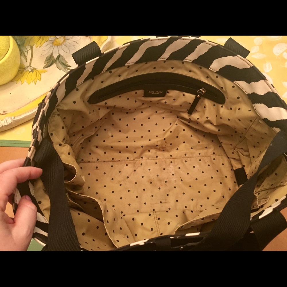 Kate Spade black and white zebra diaper bag - Picture 5 of 7