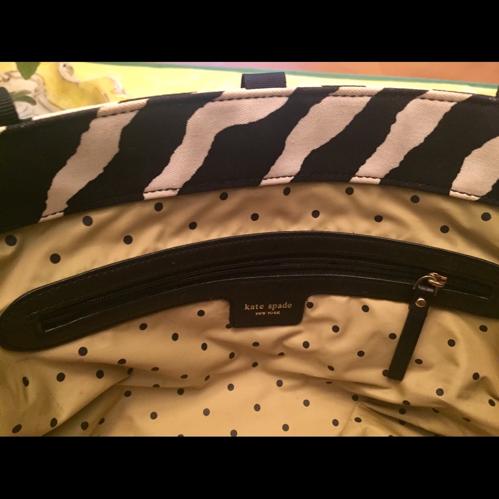 Kate Spade black and white zebra diaper bag - Picture 6 of 7