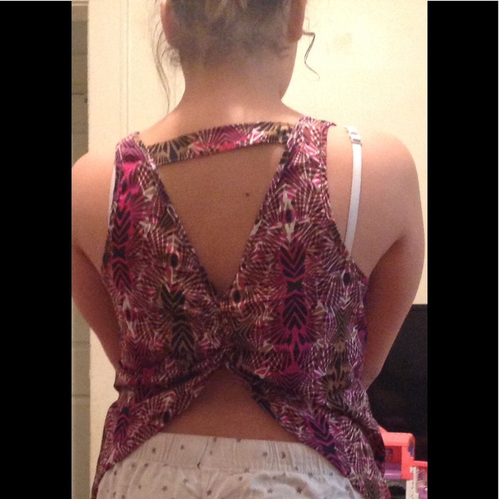 Open back printed top