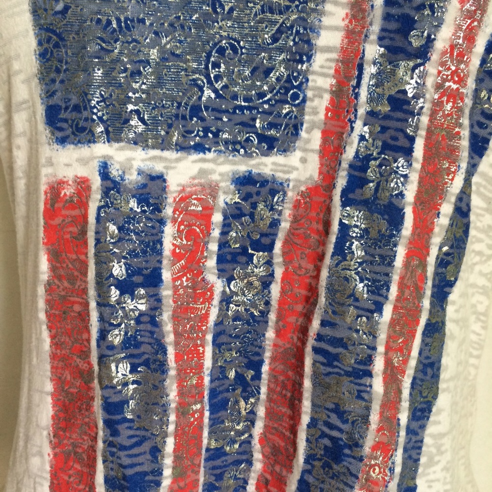 Flag tee w/ paisley overlay - Picture 2 of 4