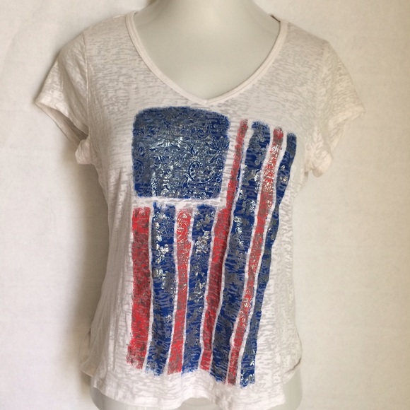 Flag tee w/ paisley overlay - Picture 3 of 4