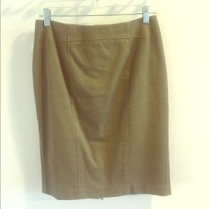 Ann Taylor Army Green Zip Pencil Skirt