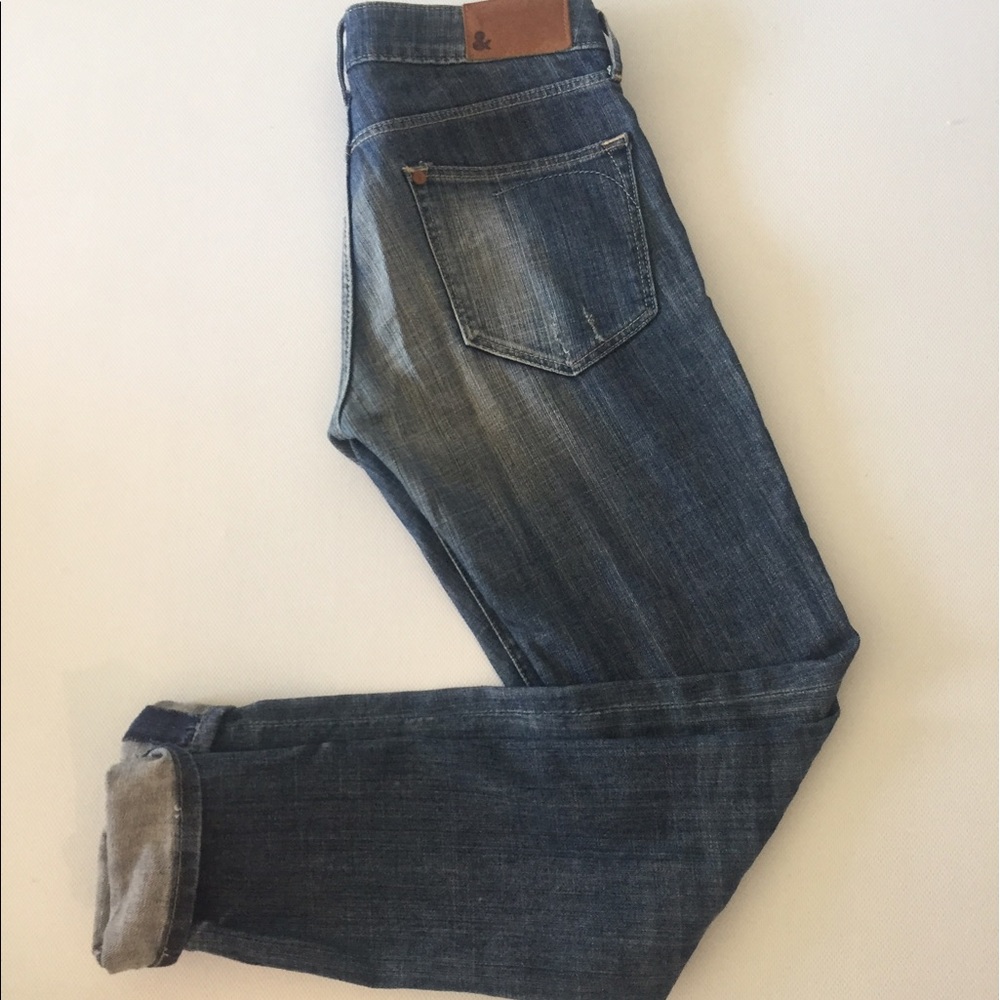 Straight leg cuffed jeans