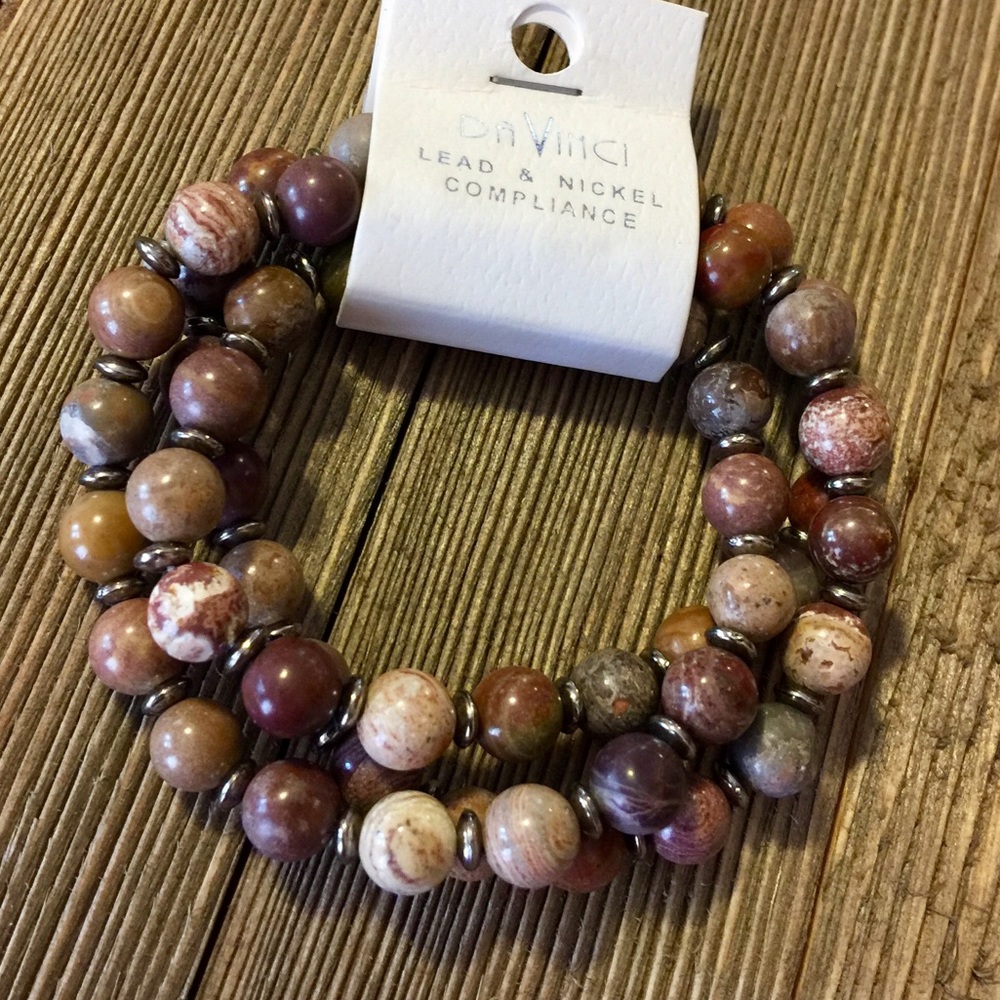 💠JUST IN !!💠 MARBLED BROWN BEADED WRAP-AROUND