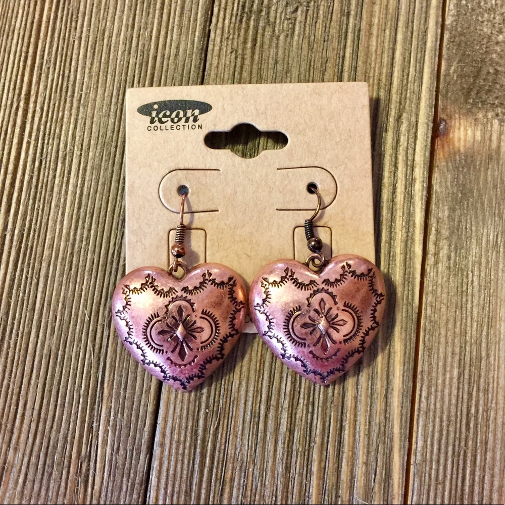 💠JUST IN !!💠 BURNISHED COPPERTONE HEART EARRINGS