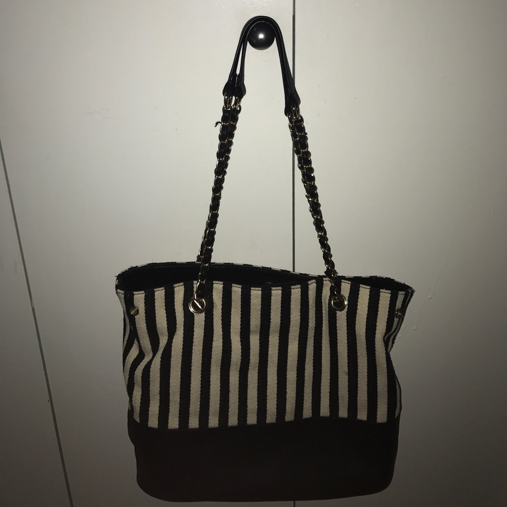Large striped handbag