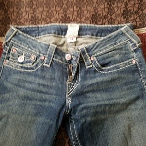 Pink Swivorski Studded True Religion Jeans