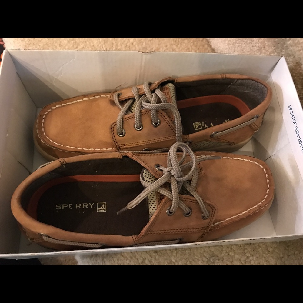 Sperry Top-Sider Billfish Dark Tan Boys 6 1/2 M