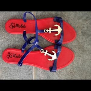 Anchor plastic Sandals.  Size 10.  GUC