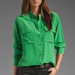 EQUIPMENT Blouse in Emerald Sz L