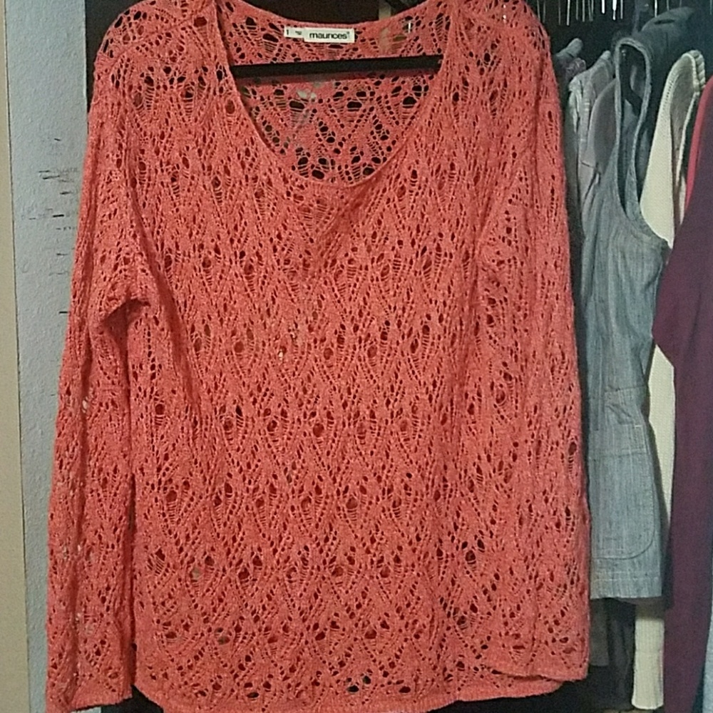 Maurices coral sweater,  size 1