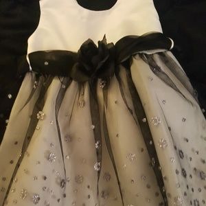 White black sequin baby girl dress