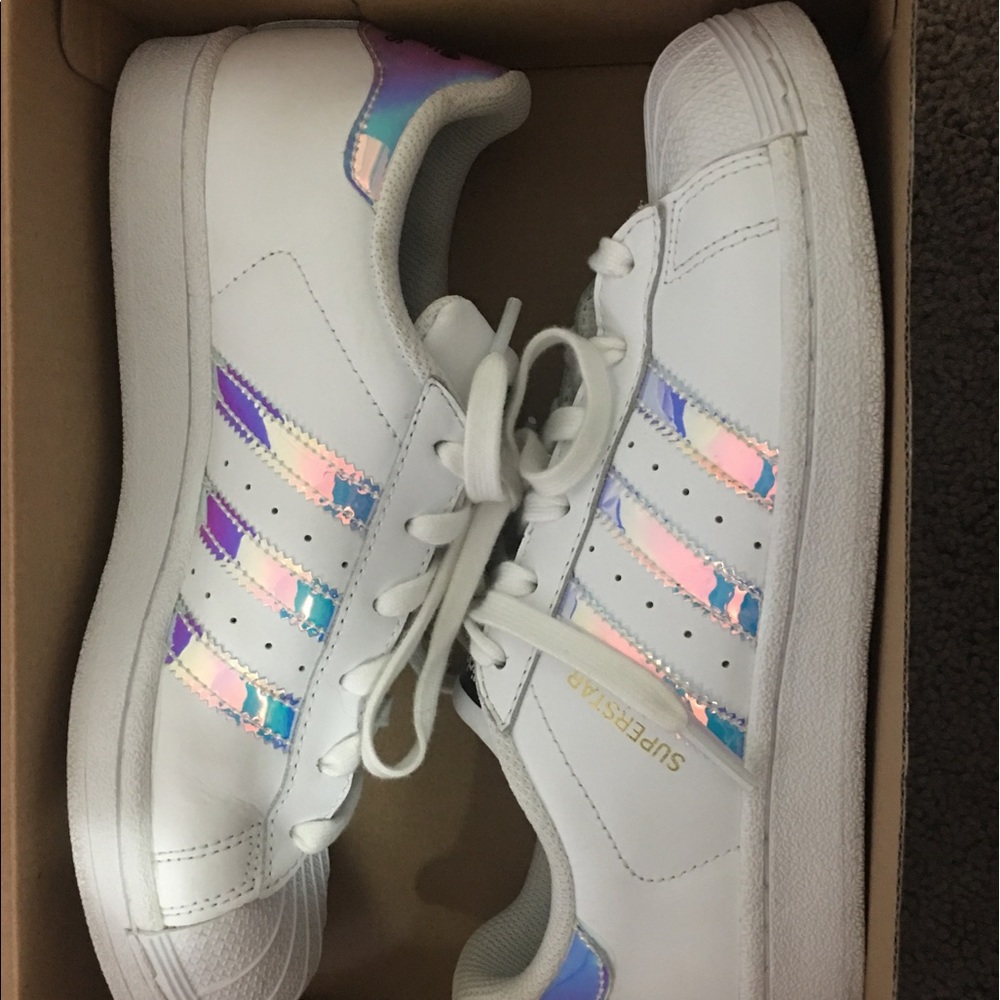 Adidas Superstars Holographic Striped shoes