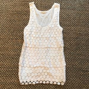J Crew white layered cotton tank