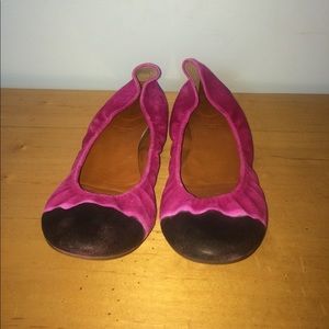 2 toned fuchsia and gray flats