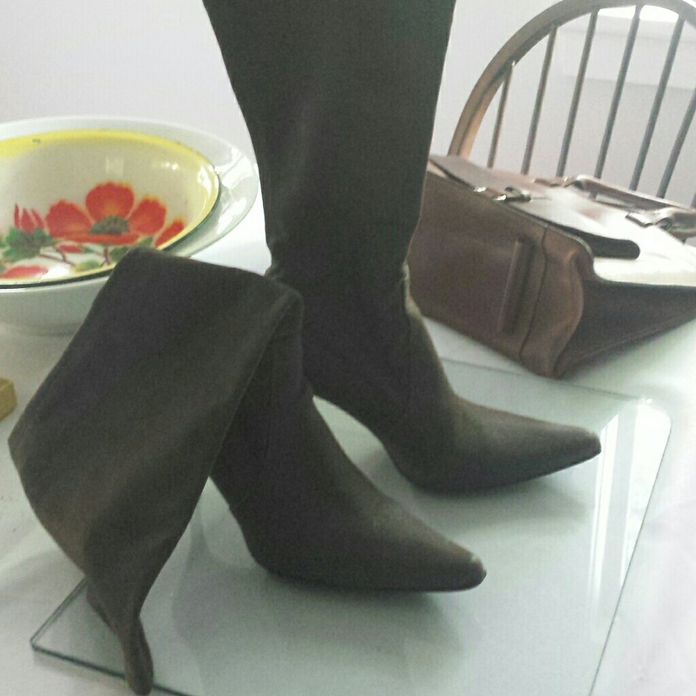 Brown suede boots