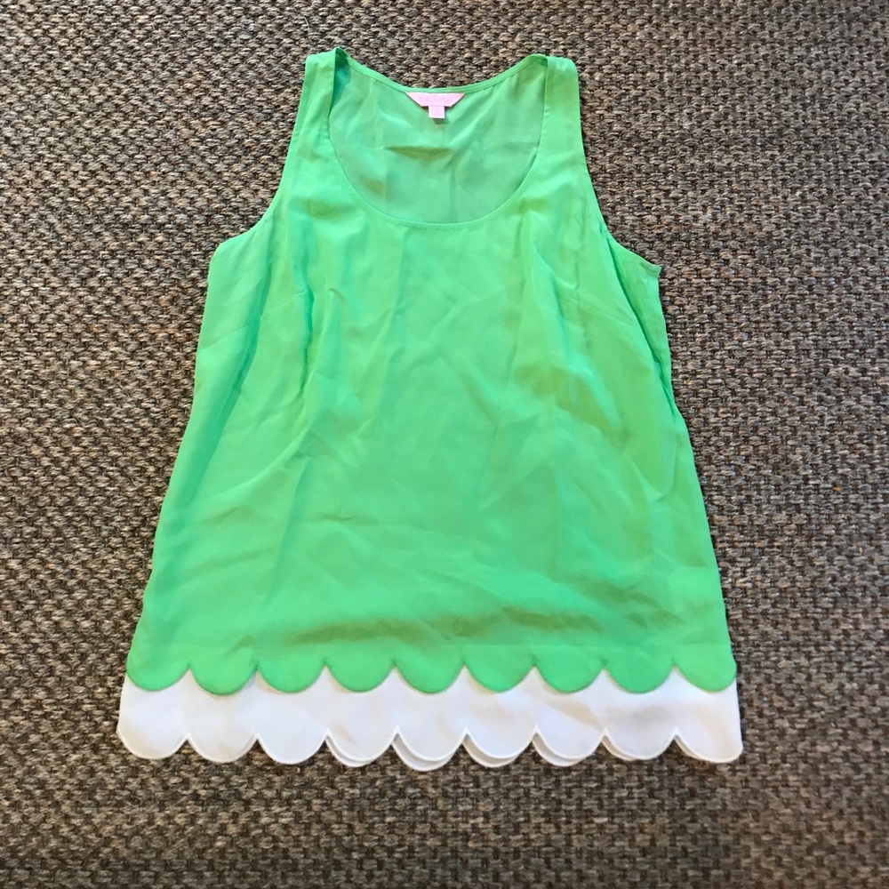 Lilly Pulitzer scallop edge tank in light green