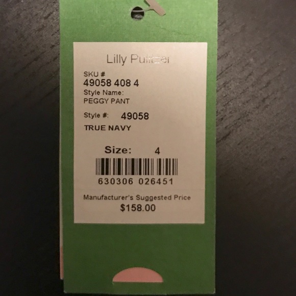 NWT Lilly Pulitzer Navy Peggy Pant - Picture 6 of 6