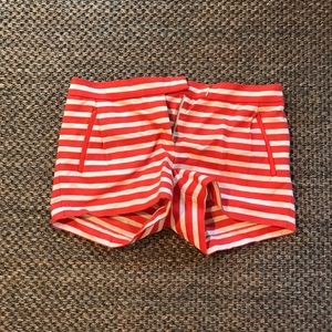J. Crew Orange and white stripes shorts