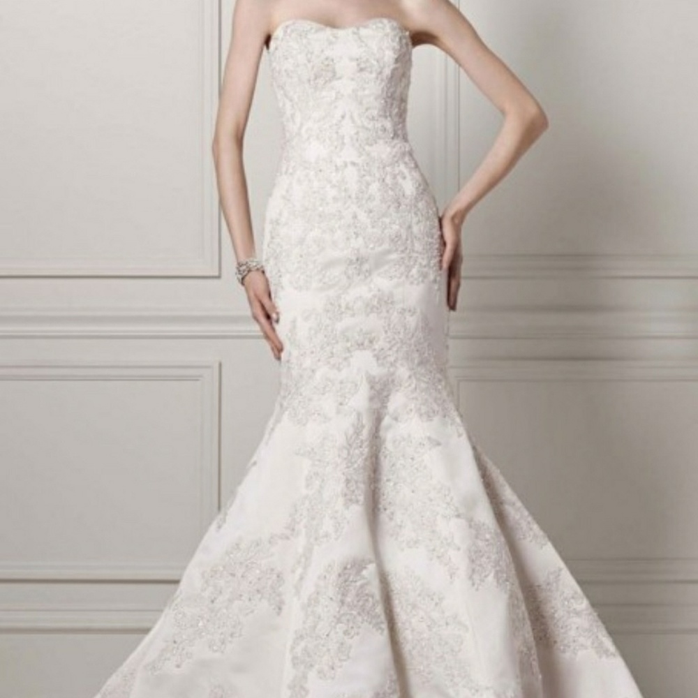 Oleg Cassini trumpet wedding dress