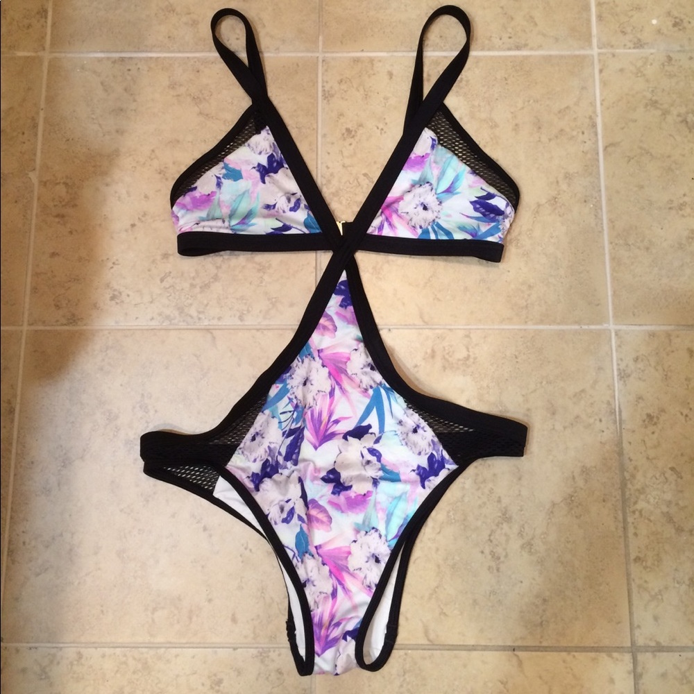 Large Victoria's Secret Monokini Floral Swim Suit