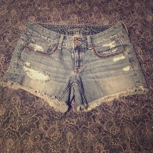 American eagle embellished distressed shorts