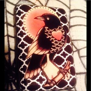 Gothic raven occult tattoo art wallet