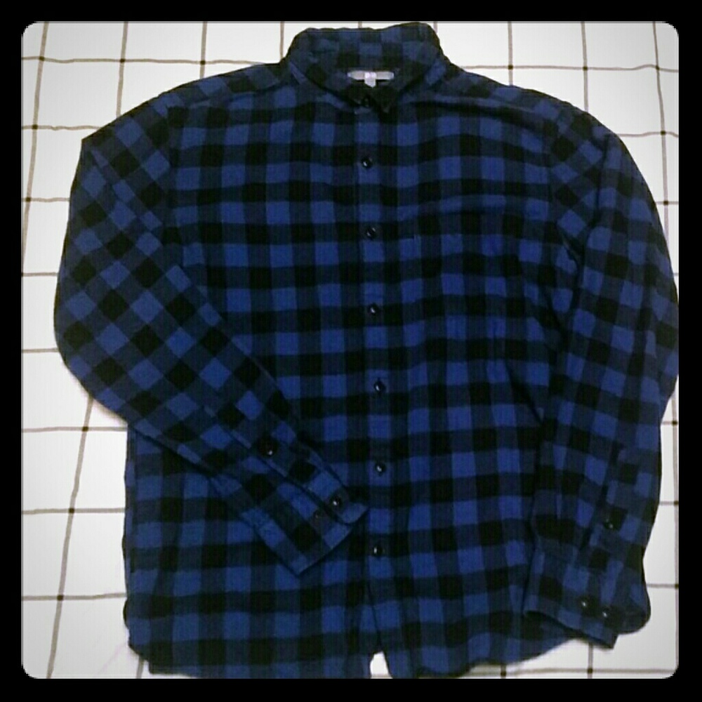 Uniqlo mens womens plaid shirt flannel large L