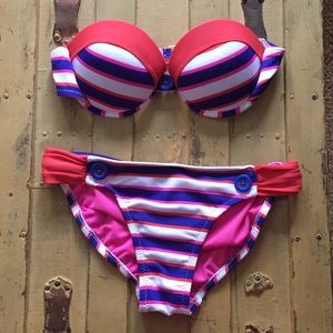 TARGET XHIL USA BOHO PUSH UP BIKINI SET M TOP S BT