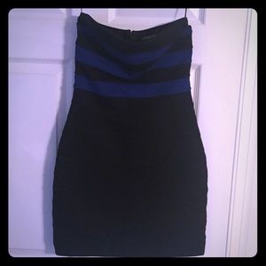 Express cocktail dress black royal blue