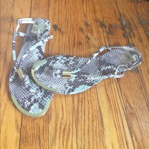 DV Dolce Vita snakeskin gold toe thong sandals 7.5