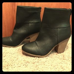 Black faux leather booties- never worn- NWT