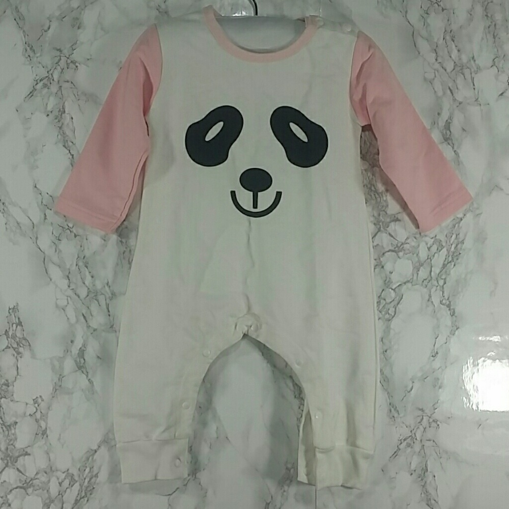 Pink Panda Bodysuit. Kids - Picture 1 of 7