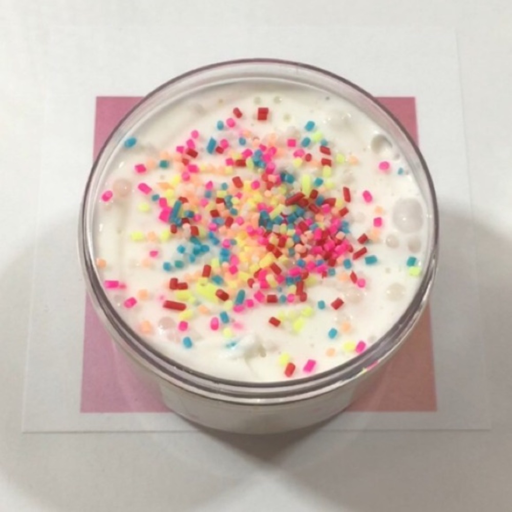 Birthday cake slime