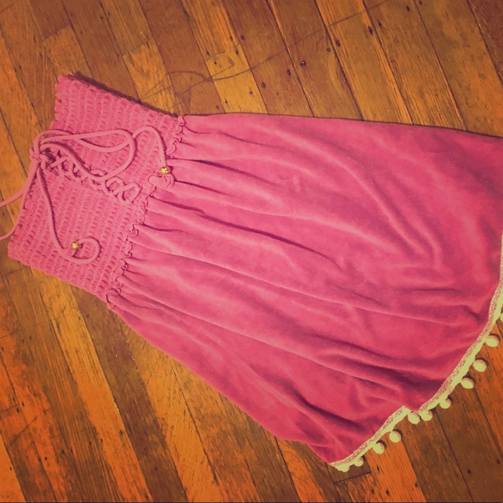 Juicy Couture pink strapless beach cover up dress