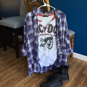 Purple long sleeve flannel