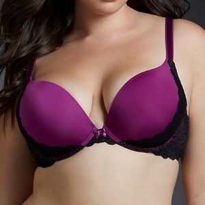 40 DD TORRID PURPLE AND BLACK PUSH UP PLUNGE