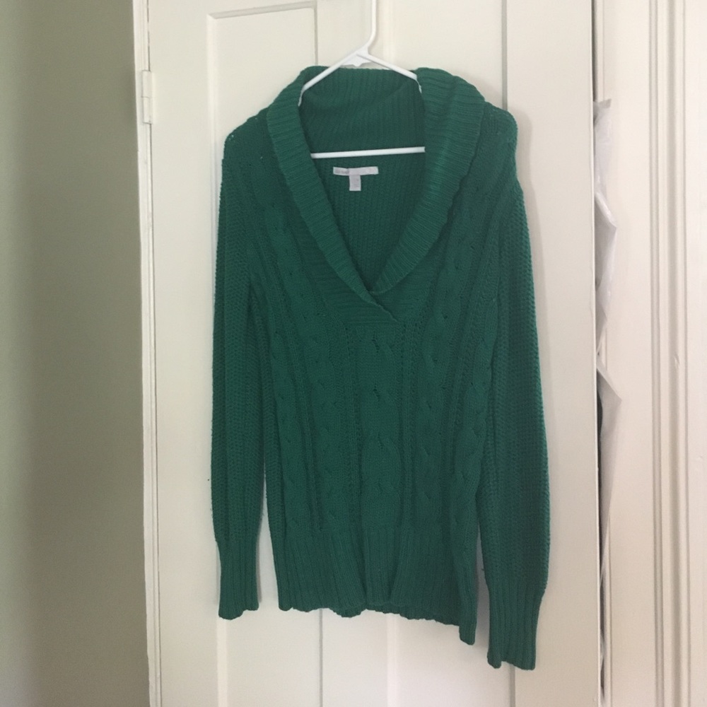 Green Cable knit Sweater