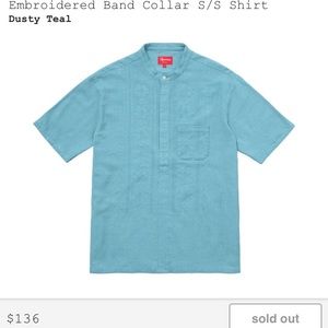 Supreme Embroidered Band Collar Shirt