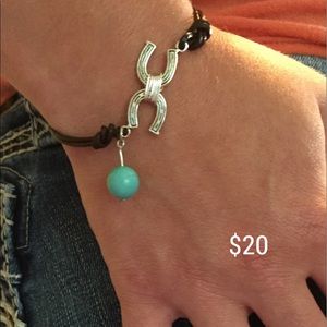 Leather & Horseshoe Bracelet
