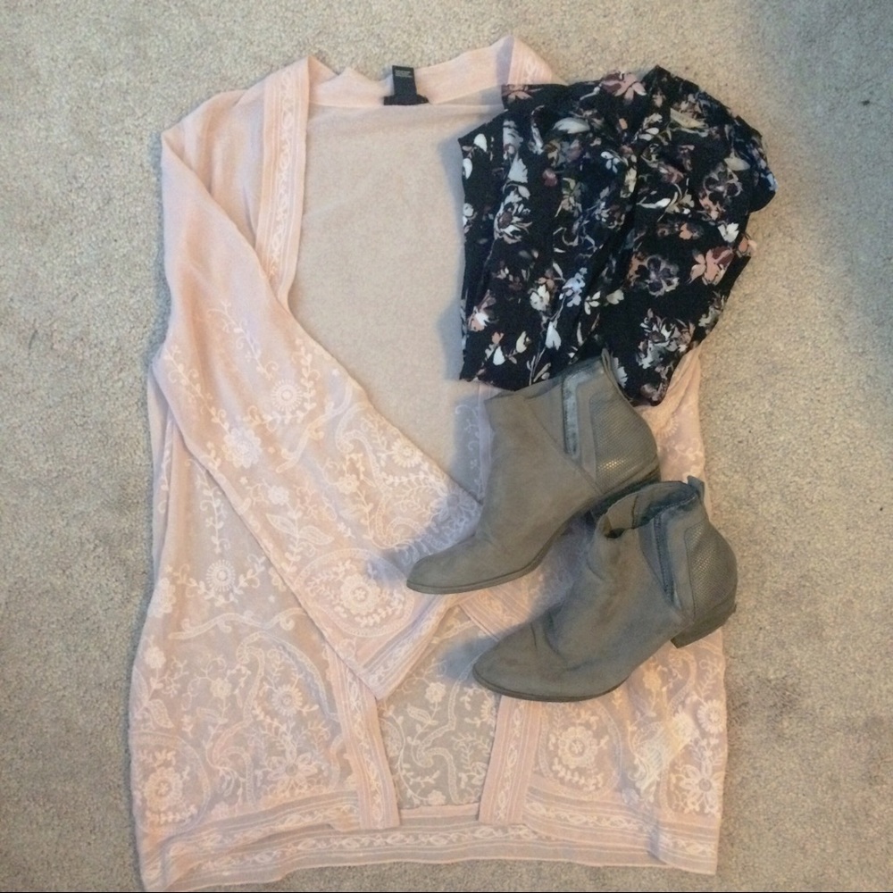LIGHT PINK SHEER CARDIGAN
