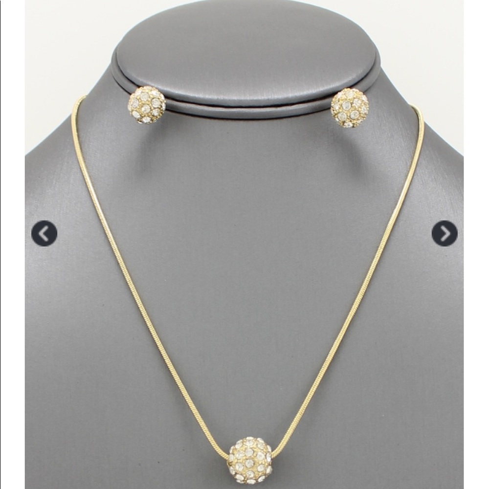 Bling ball w/ matching earrings