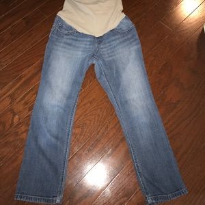 Maternity denim capris