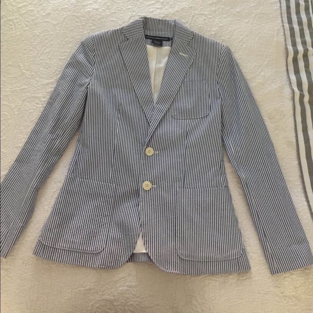Ralph Lauren Blue and White Seersucker Blazer