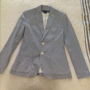 Ralph Lauren Blue and White Seersucker Blazer