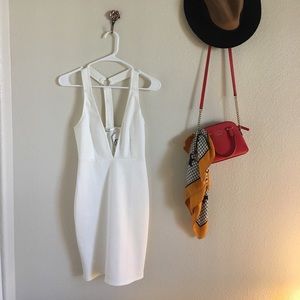 Low cut white dress from revolve