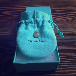 Tiffany Mini Double Heart Tag Pendant and Chain