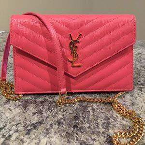 Saint Laurent Monogram Envelope Wallet on Chain